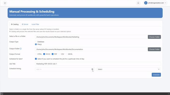 Auto-generated Tableau dashboard documentation with metadata, data sources, and calculated field definitions