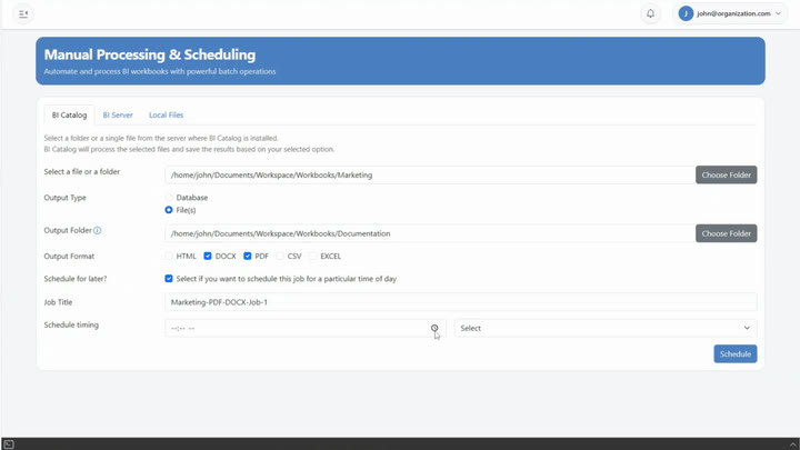 Auto-generated Tableau dashboard documentation with metadata, data sources, and calculated field definitions
