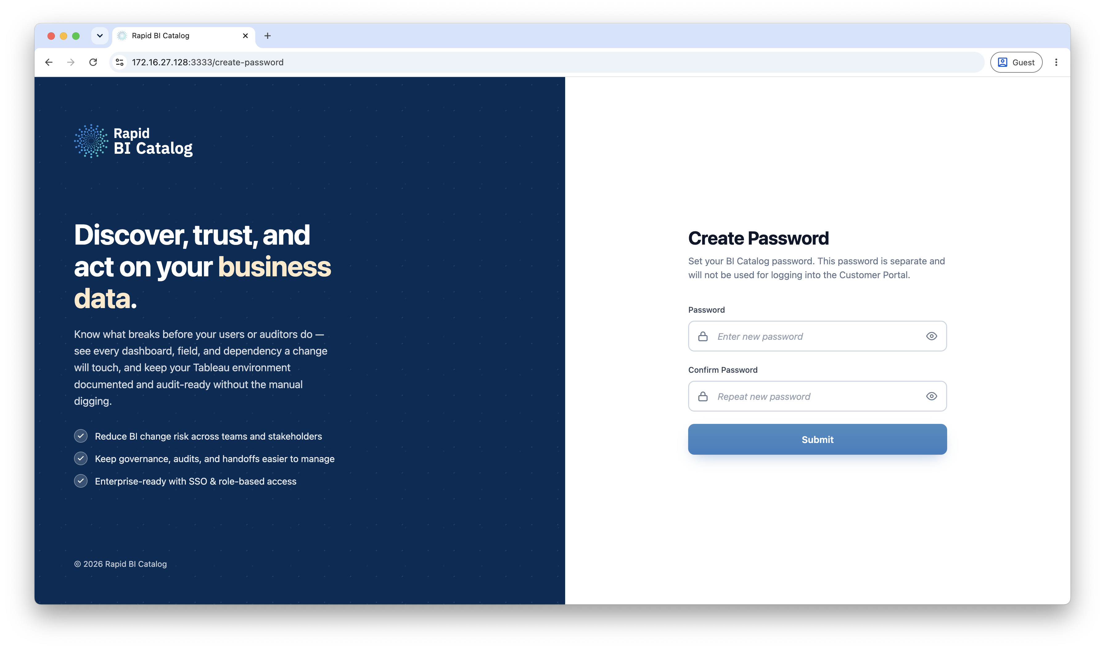 Create admin password